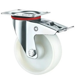 Поворотная колесная опора c торм., нейлон RONEL SRCnb 55 