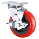 Поворотная колесная опора с с торм., б/г полиуретан RONEL SCpnb 55 (SCpnb 55) 