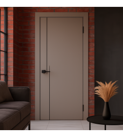 Дверное полотно Geometrica KM3 ДГ Крим,кромка ABS черная 2000х700х38мм