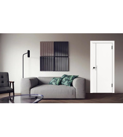 Дверное полотно Geometrica KM3 ДГ Айс,кромка ABS черная 2000х700х38мм