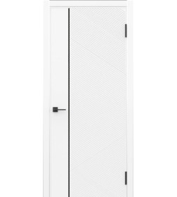 Дверное полотно Geometrica РМ6 ДГ Айс,кромка ABS черная 2000х600х38мм