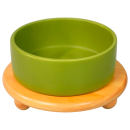 Миска Mr.Kranch Bamboo керамическая зеленая на бамбуковой подставке 850 мл (MKR543691) 