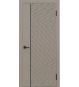 Дверное полотно Geometrica РМ6 ДГ Крим,кромка ABS черная 2000х900х38мм