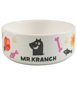 Миска Mr.Kranch керамическая для собак 420 мл Цветы Прованса розовая