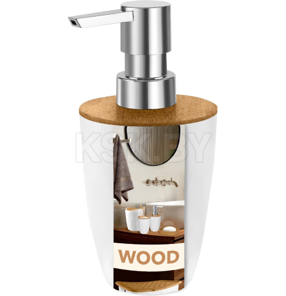 Дозатор для жидкого мыла пластиковый Keeplex Wood цвет белый KL500710624 (KL500710624) 