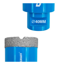 Коронка алмазная по керамограниту для УШМ 40мм, М14, Master GRAFF 271440