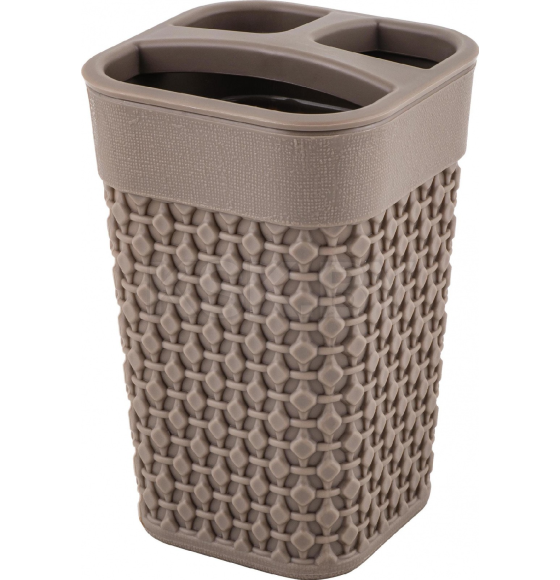 Стакан для зубной щетки и пасты Plast Team OSLO цвет шоколадный мокко PT134410015 (PT134410015) 