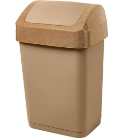 Ведро для мусора с откидной крышкой 12 л.Spin&Clean Wood цвет бежевый SC480311624