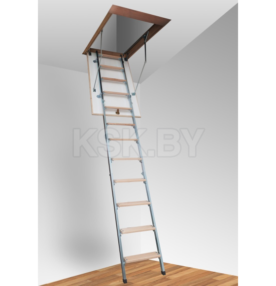Лестница чердачная металлическая ASTARK 70х120х280см. (крышка 26мм)
