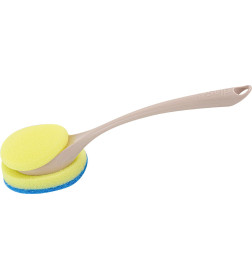 Щетка с губкой для посуды Vogue бежевый