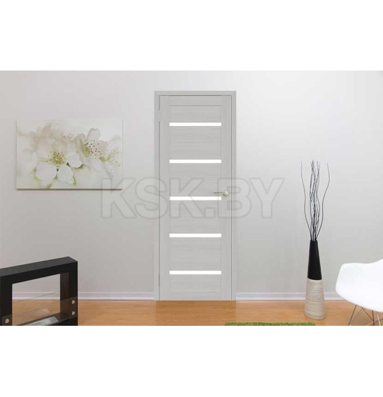 Дверь межкомнатная Амати М01, 800х2000, Экошпон,Сканди классик,стекло матовое