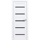 Дверь межкомнатная Амати М01,800х2000,Экошпон,Бьянко,стекло черное