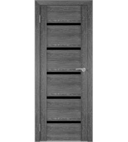 Дверь межкомнатная Амати М01, 900х2000, Экошпон, Дуб шале-графит, мателюкс черное