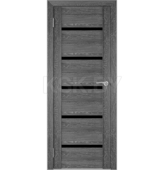 Дверь межкомнатная Амати М01, 900х2000, Экошпон, Дуб шале-графит, мателюкс черное