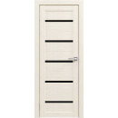 Дверь межкомнатная Амати М01, 400х2000, Экошпон, Эшвайт, мателюкс черное