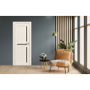 Дверь межкомнатная Амати 18,700х2000,Экошпон,Эшвайт,стекло черное