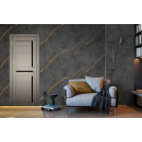 Дверь межкомнатная Амати 18, 400х2000, Экошпон, Дымчатый дуб, мателюкс черное