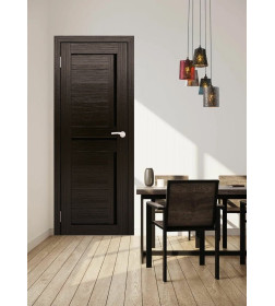 Дверь межкомнатная Амати 18, 400х2000, Экошпон,  Венге, мателюкс черное