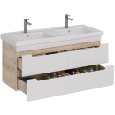 Тумба подвесная Lemark под умывальник Olivia, дуб кантри LM08OL125T (LM08OL125T) 