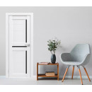 Полотно Амати 18, 800х2000, Экошпон,Шагрень белая,мателюкс черное