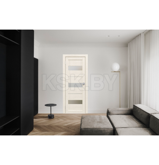 Дверь межкомнатная Амати 12, 600х2000, Экошпон, Эшвайт, мателюкс матовое