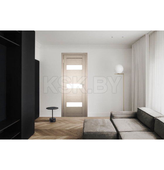 Дверь межкомнатная Амати 12,700х2000,Экошпон,Белёный дуб,стекло матовое