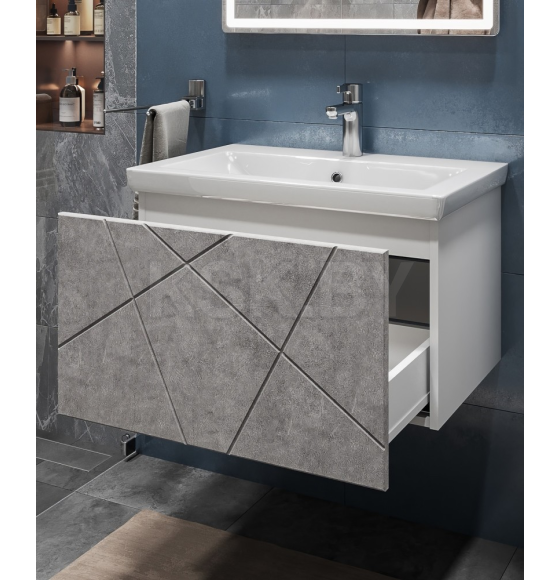 Тумба подвесная Vigo Geometry 600-0-1 бетон под умывальник Como (033 бетон) 