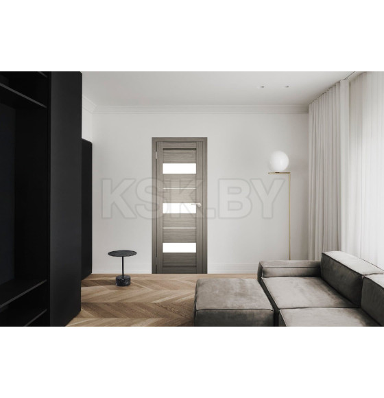 Дверь межкомнатная Амати 12, 600х2000, Экошпон, Дымчатый дуб, мателюкс матовое