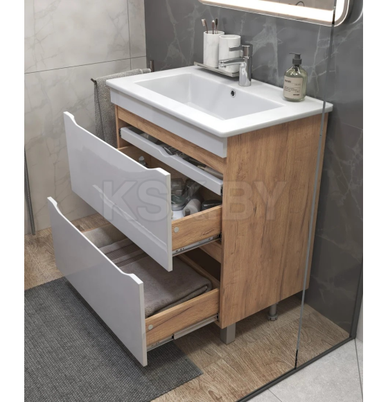 Тумба напольная Vigo Grani 750-0-2 дуб золотой под умывальник Оскар tn.GRI.OSK.75.2Y (tn.GRI.OSK.75.2Y дуб золотой) 