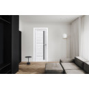 Дверное полотно Амати 26 700х2000, Экошпон,сканди классик,стекло черное