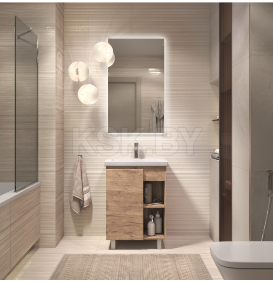 Тумба напольная Vigo Milos 600-1-0 под умывальник Como дуб золотой (316 дуб золотой) 