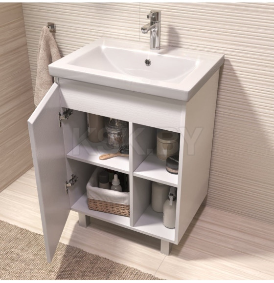 Тумба напольная Vigo Milos 600-1-0 под умывальник Como белый (316 белый) 