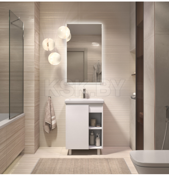 Тумба напольная Vigo Milos 600-1-0 под умывальник Como белый (316 белый) 