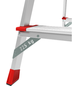Стремянка алюминиевая двухсторонняя профессиональная NV3127, 2х5 ступеней 130 мм, площадка 350х260 мм