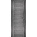 Дверное полотно Амати 01,700х2000,Экошпон,Дуб шале графит,стекло черное