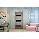 Дверь межкомнатная Амати 12, 400х2000, Экошпон, Дымчатый дуб, мателюкс черное