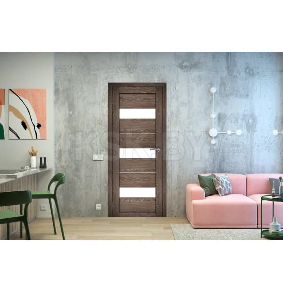 Дверь межкомнатная Амати 12, 800х2000, Экошпон, Дуб шале корица, мателюкс матовое
