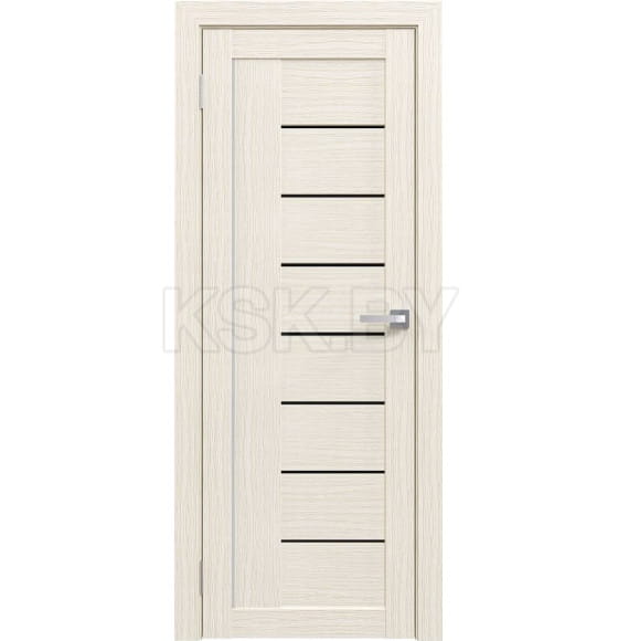 Дверь межкомнатная Амати 07, 600х2000, Экошпон, Эшвайт, мателюкс черное