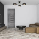 Дверь межкомнатная Амати 07, 400х2000, Экошпон, Дуб шале-графит, мателюкс черное