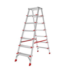 Стремянка алюминиевая 7 ступеней 2-х сторонняя 130 мм, площадка 350х260 мм NV3127 Новая Высота 3127207
