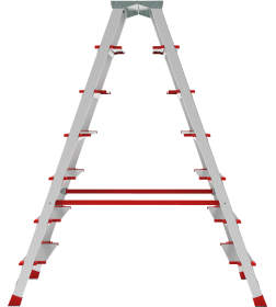 Стремянка алюминиевая 7 ступеней 2-х сторонняя 130 мм, площадка 350х260 мм NV3127 Новая Высота 3127207