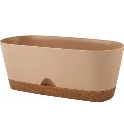 Горшок овальный InGreen WOOD для суккулентов, 25 см молочный шоколад/бук IG610310047