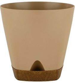 Горшок для цветов InGreen WOOD D110мм 0,65л с прикорневым поливом молочный шоколад/бук IG609810047