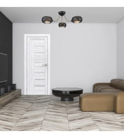 Дверное полотно Амати 07, 700х2000, Экошпон,Сканди классик,стекло матовое