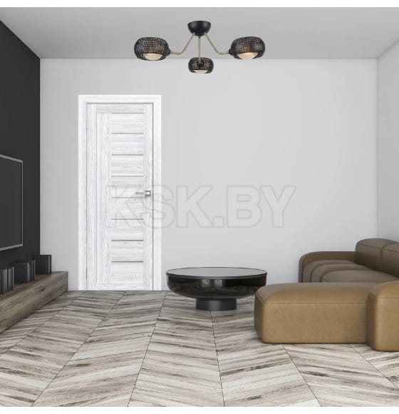 Дверное полотно Амати 07, 800х2000, Экошпон,Сканди классик,стекло матовое