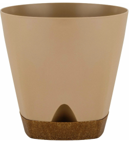 Горшок для цветов InGreen WOOD D140мм 1,35л с прикорневым поливом молочный шоколад/бук IG609910047