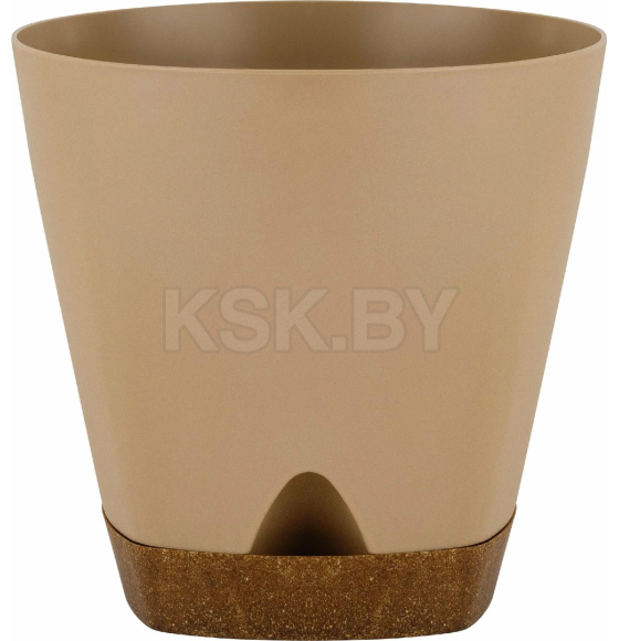 Горшок для цветов InGreen WOOD D140мм 1,35л с прикорневым поливом молочный шоколад/бук IG609910047 (IG609910047) 