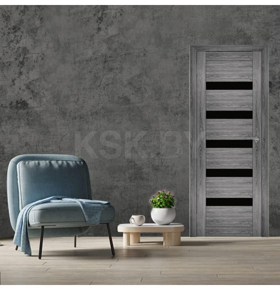 Дверь межкомнатная "Амати  03(ч)", дуб шале-графит, 600х2 000