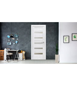 Дверь межкомнатная Амати 03,700х2000,экошпон,сканди классик,стекло матовое