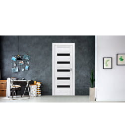 Дверь межкомнатная Амати 03,700х2000,экошпон,сканди классик,стекло черное